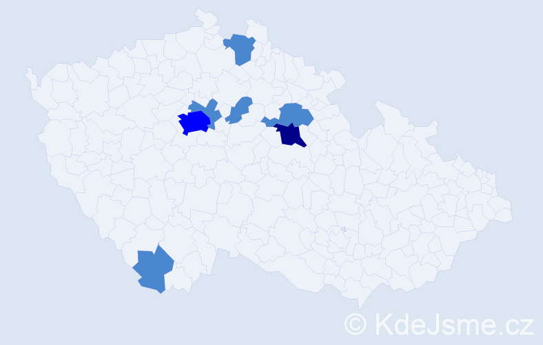 Jméno: 'Ija', počet výskytů 10 v celé ČR