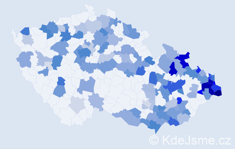 Jméno: 'Regína', počet výskytů 251 v celé ČR