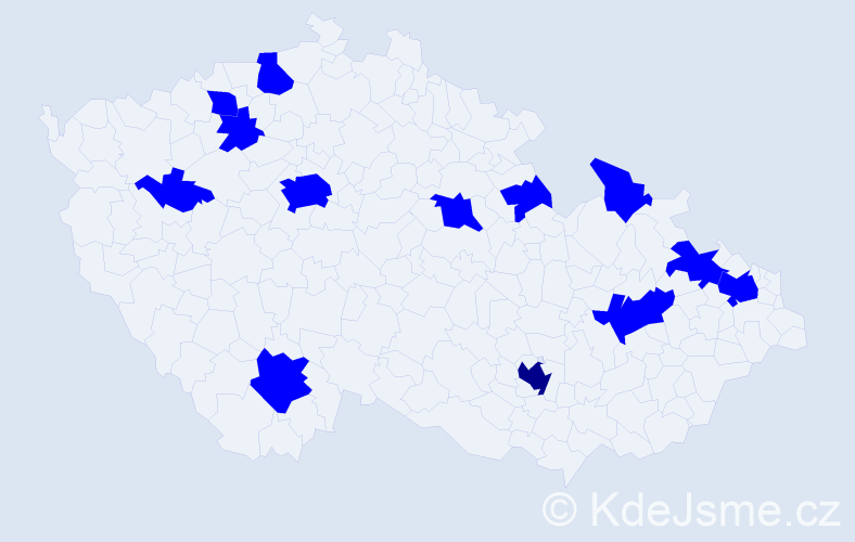 Jméno: 'Svatuše', počet výskytů 14 v celé ČR