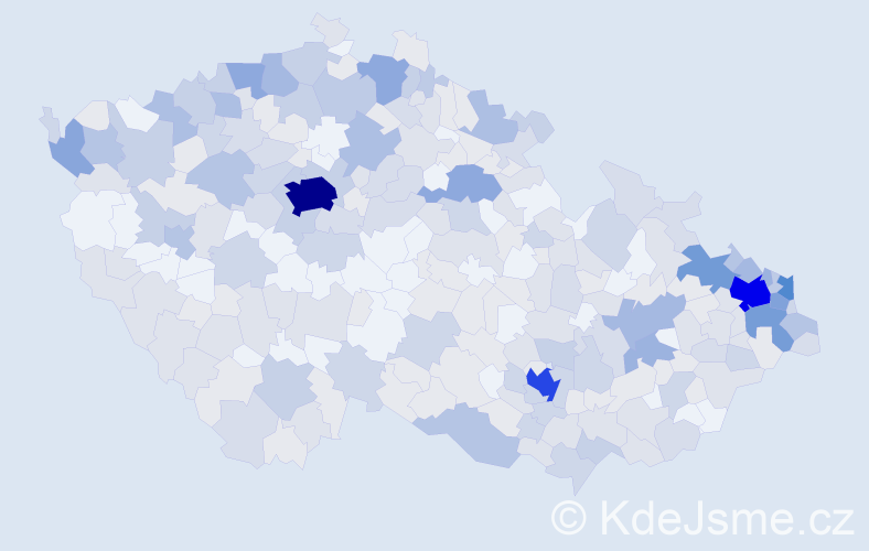 Jméno: 'Melanie', počet výskytů 734 v celé ČR