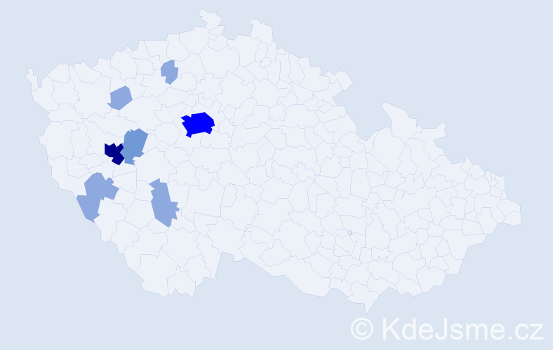 Jméno: 'Marishkutsa', počet výskytů 16 v celé ČR