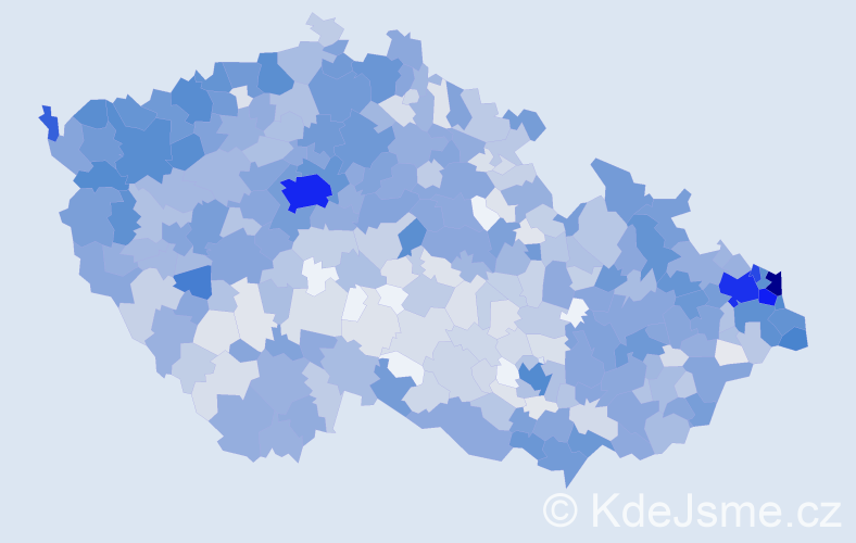 Jméno: 'Anton', počet výskytů 2844 v celé ČR