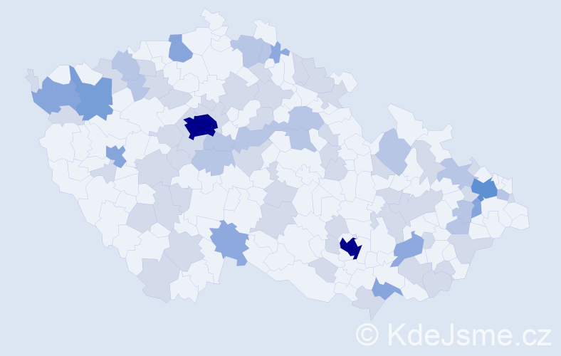 Jméno: 'Vivien', počet výskytů 155 v celé ČR