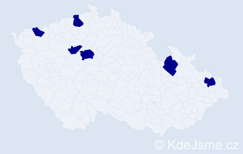Jméno: 'Nhung', počet výskytů 6 v celé ČR