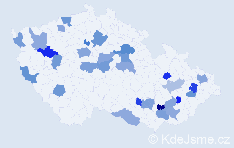 Jméno: 'Jeannette', počet výskytů 51 v celé ČR