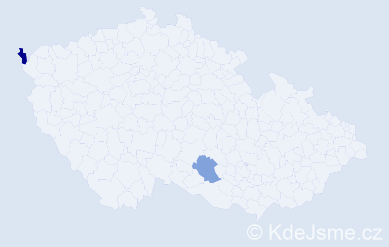 Jméno: 'Celmeg', počet výskytů 2 v celé ČR