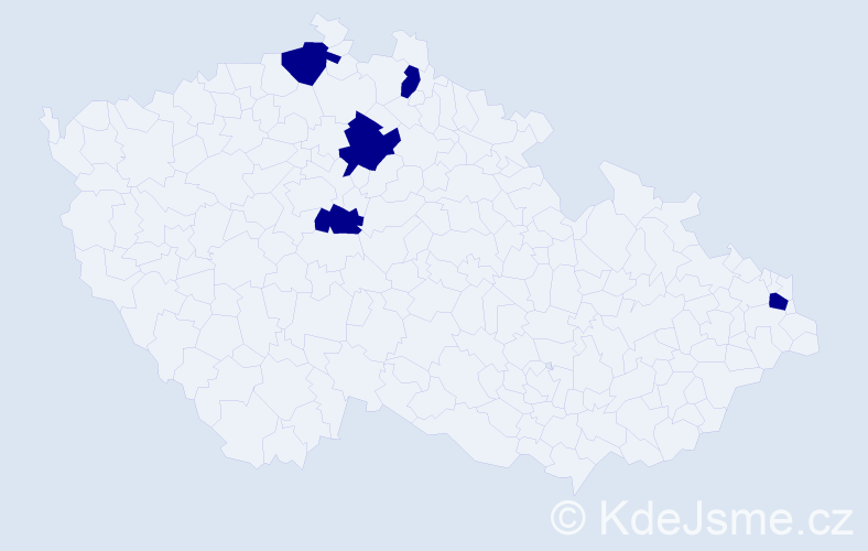 Jméno: 'Artak', počet výskytů 5 v celé ČR