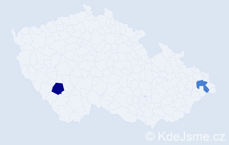 Jméno: 'Ainoa', počet výskytů 2 v celé ČR