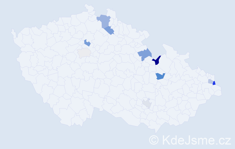 Jméno: 'Přibyslav', počet výskytů 12 v celé ČR