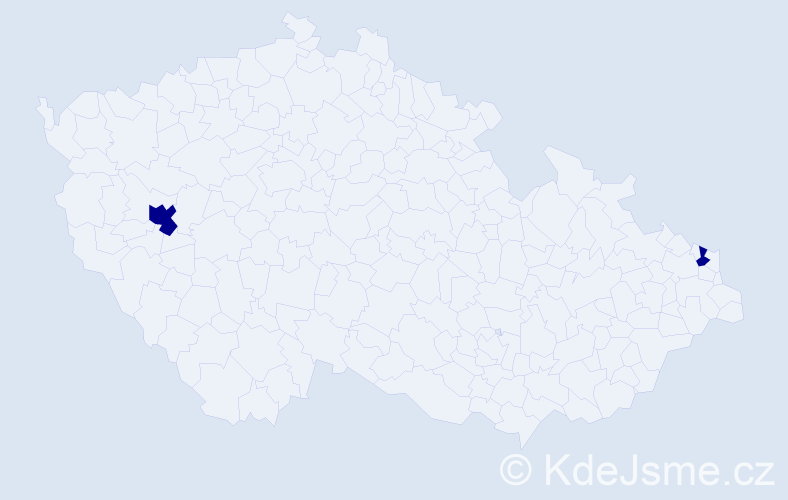 Jméno: 'Korbinian', počet výskytů 2 v celé ČR