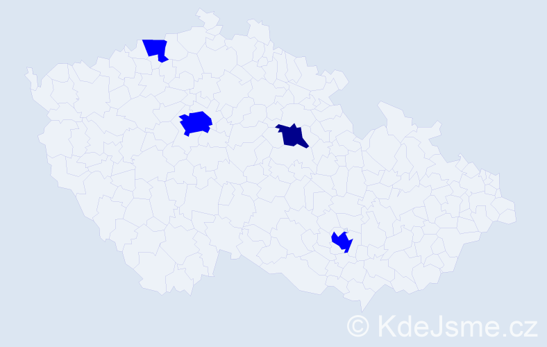 Jméno: 'Morris', počet výskytů 5 v celé ČR