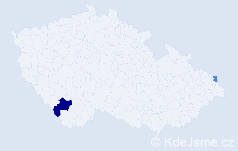 Jméno: 'Márius', počet výskytů 2 v celé ČR