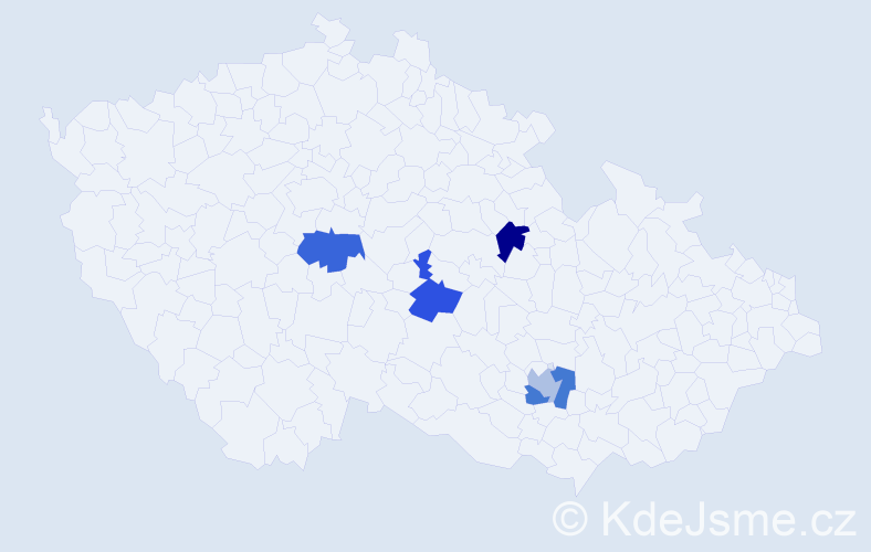 Jméno: 'Vieroslav', počet výskytů 5 v celé ČR