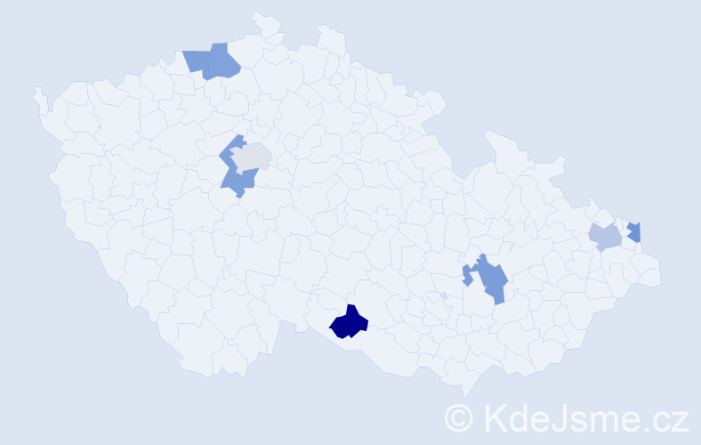 Jméno: 'Vinh', počet výskytů 8 v celé ČR
