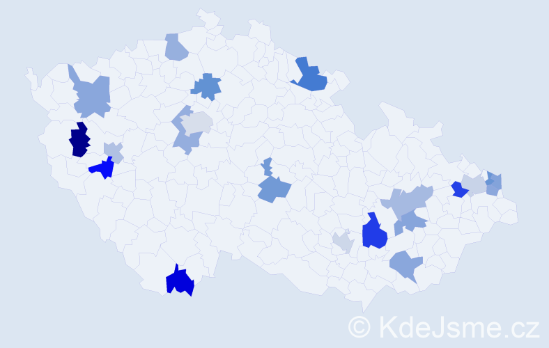 Jméno: 'Zoltan', počet výskytů 24 v celé ČR