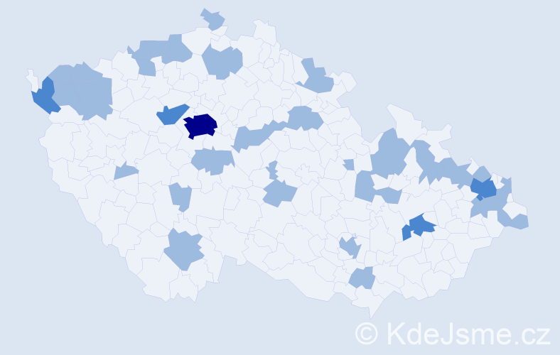 Jméno: 'Leticie', počet výskytů 45 v celé ČR