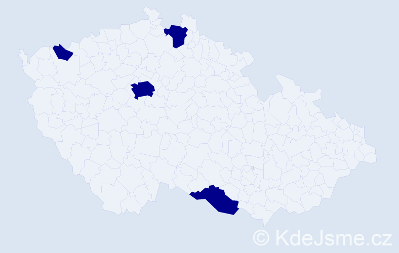 Jméno: 'Tuan Dat', počet výskytů 4 v celé ČR