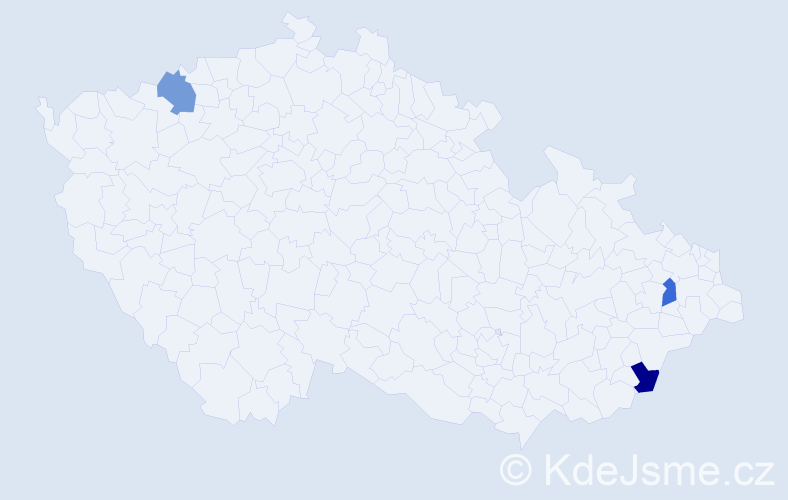 Jméno: 'Karoly', počet výskytů 3 v celé ČR