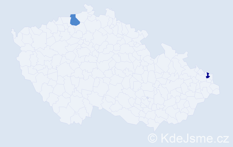 Jméno: 'Samuel Erik', počet výskytů 2 v celé ČR