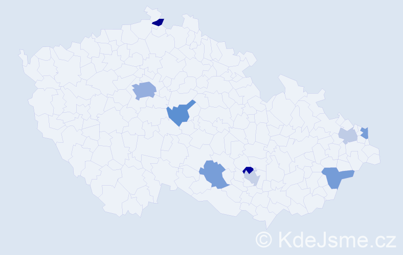 Jméno: 'Moris', počet výskytů 14 v celé ČR