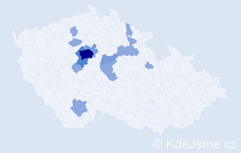 Jméno: 'Máří Magdalena', počet výskytů 25 v celé ČR