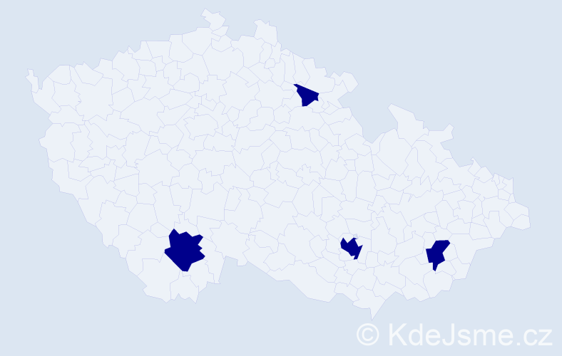 Jméno: 'Kristoffer', počet výskytů 4 v celé ČR