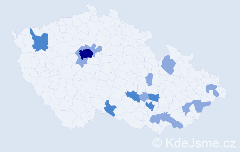Jméno: 'Živa', počet výskytů 27 v celé ČR