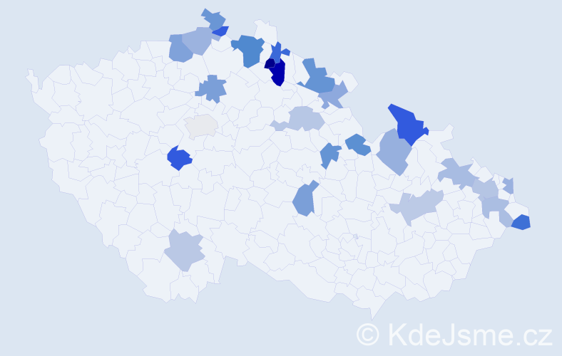 Jméno: 'Genowefa', počet výskytů 34 v celé ČR