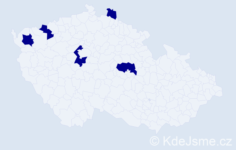 Jméno: 'Nitai', počet výskytů 5 v celé ČR