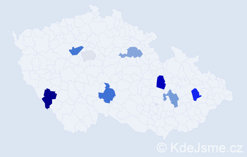 Jméno: 'Tereza Viktorie', počet výskytů 9 v celé ČR