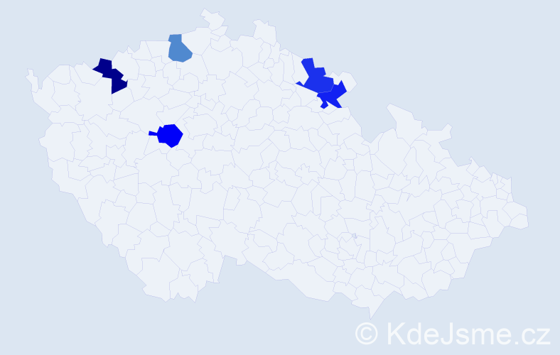 Jméno: 'Nely', počet výskytů 5 v celé ČR