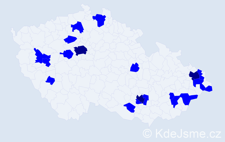Jméno: 'Rudolfina', počet výskytů 24 v celé ČR