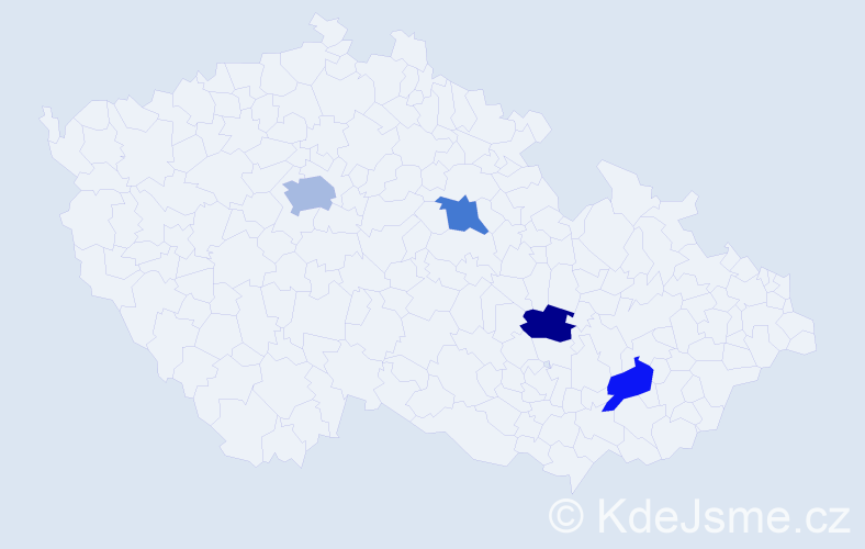 Jméno: 'Mei', počet výskytů 5 v celé ČR