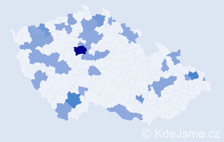 Jméno: 'Milka', počet výskytů 70 v celé ČR