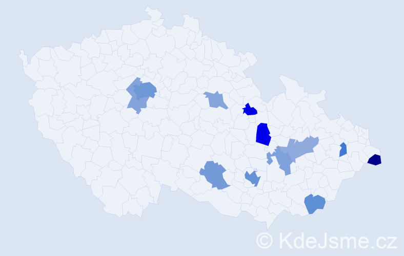 Jméno: 'Adriano', počet výskytů 24 v celé ČR