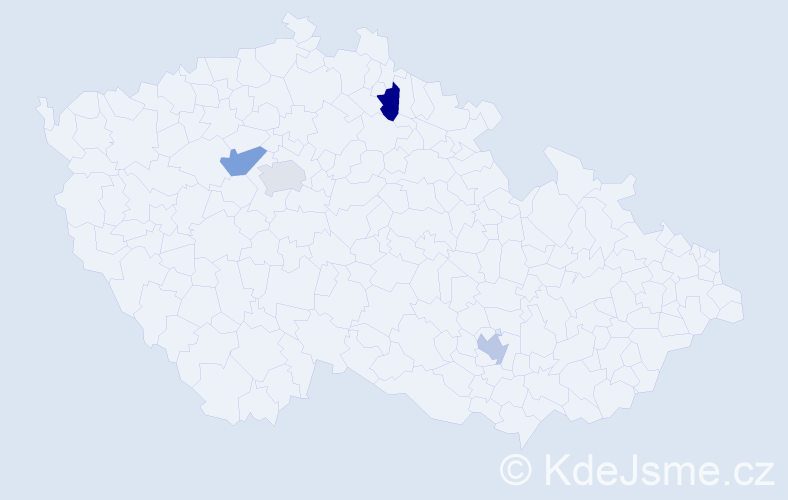Jméno: 'Víctor', počet výskytů 4 v celé ČR
