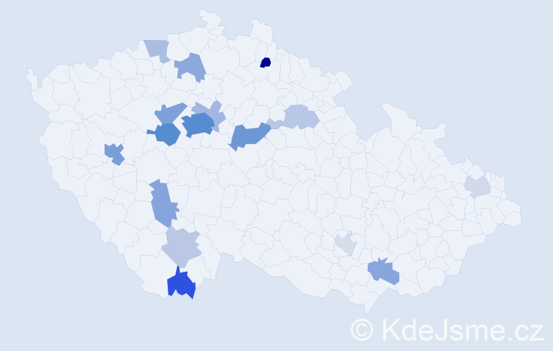 Jméno: 'Ihar', počet výskytů 44 v celé ČR