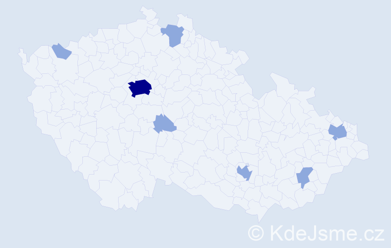 Jméno: 'Adham', počet výskytů 11 v celé ČR