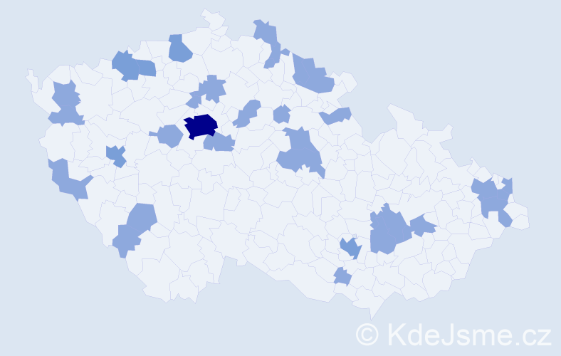 Jméno: 'Ildikó', počet výskytů 44 v celé ČR