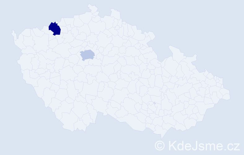 Jméno: 'Magdalena Emma', počet výskytů 2 v celé ČR