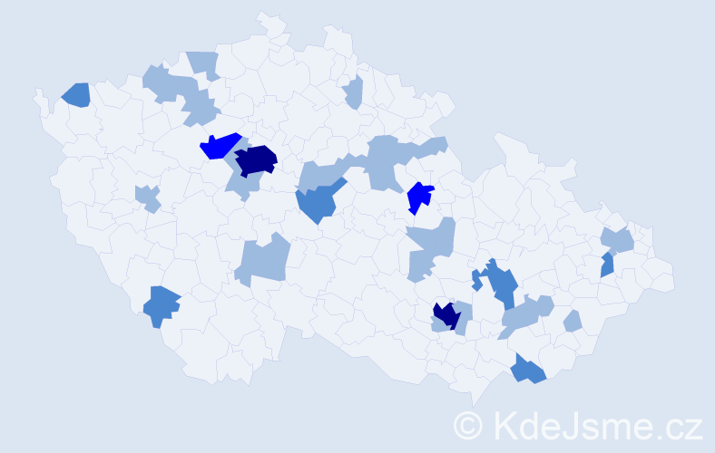 Jméno: 'Milič', počet výskytů 46 v celé ČR