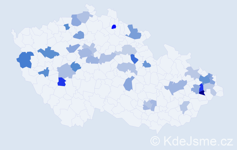 Jméno: 'Katuše', počet výskytů 63 v celé ČR