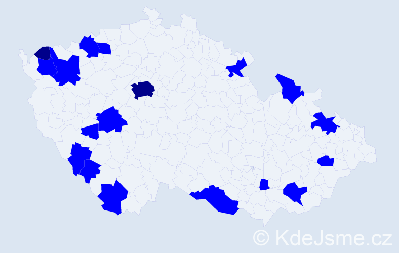 Jméno: 'Rupert', počet výskytů 20 v celé ČR