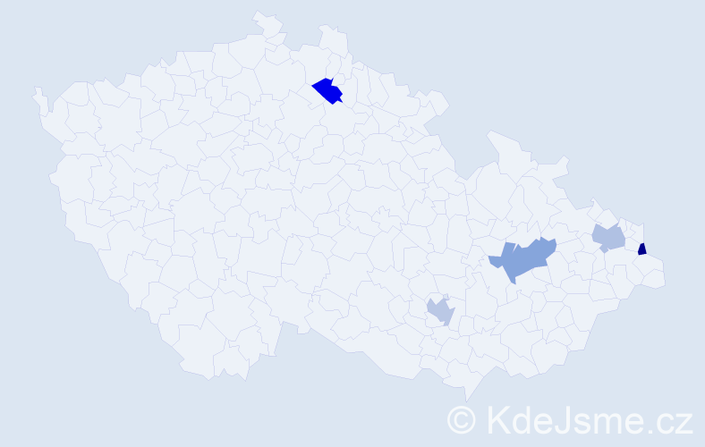 Jméno: 'Sissi', počet výskytů 5 v celé ČR