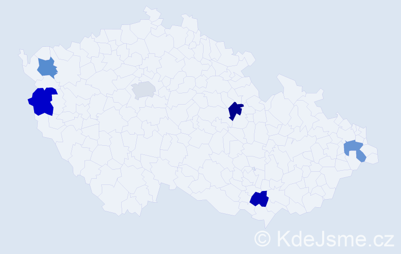 Jméno: 'Dimiter', počet výskytů 6 v celé ČR