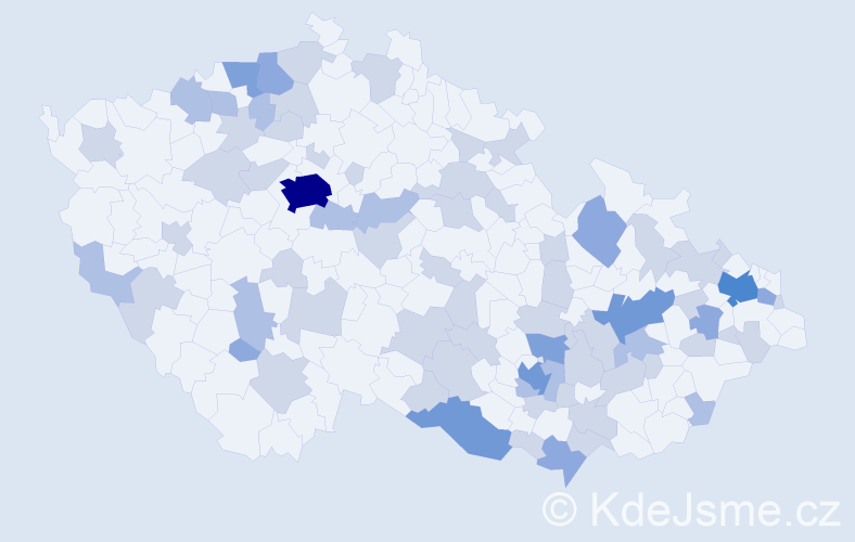Jméno: 'Augustina', počet výskytů 130 v celé ČR