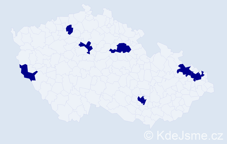 Jméno: 'Alí', počet výskytů 8 v celé ČR