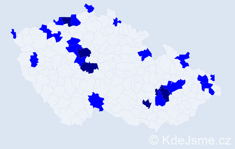 Jméno: 'Jirka', počet výskytů 29 v celé ČR