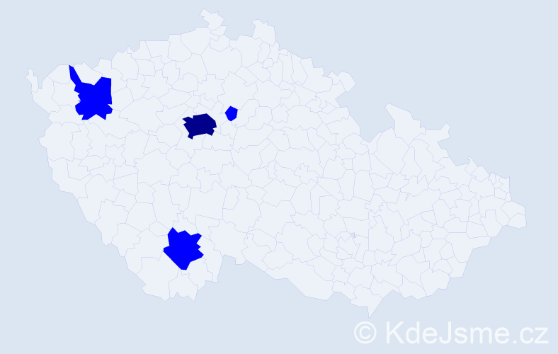 Jméno: 'Bassem', počet výskytů 5 v celé ČR