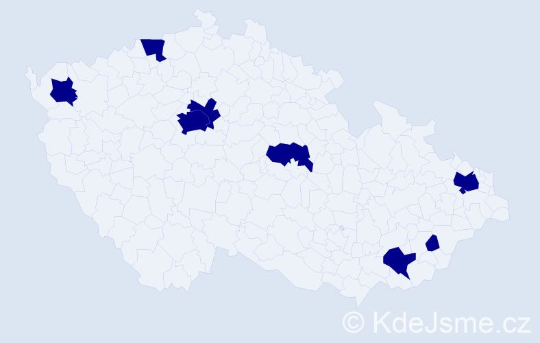 Jméno: 'Lucie Alexandra', počet výskytů 8 v celé ČR